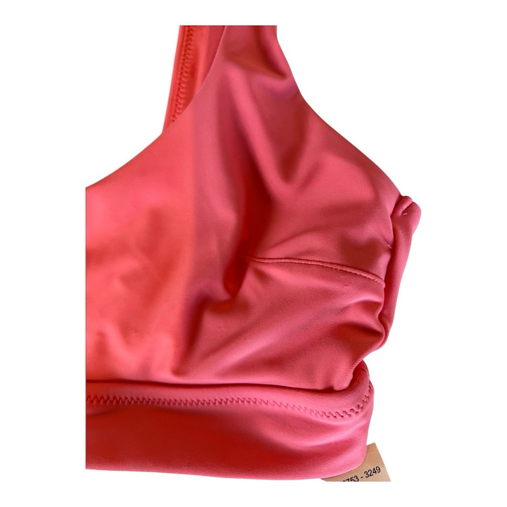 NWT Aerie Scoop Bikini Top Size M Solid Coral Wide Straps Low Back MSRP $30 - Picture 4 of 9